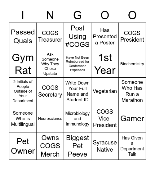 Network Bingo Card