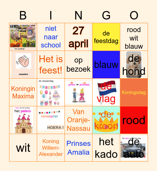 Koningsdag Bingo Card