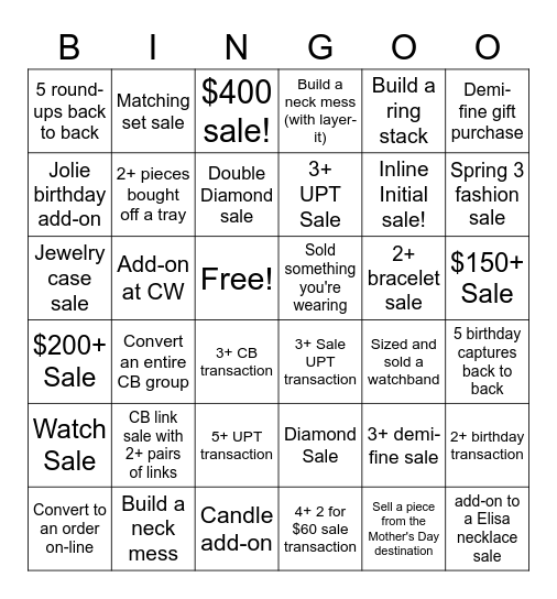 KS Team Bingo Weekend Bingo Card