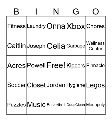 Acres Bingo Card