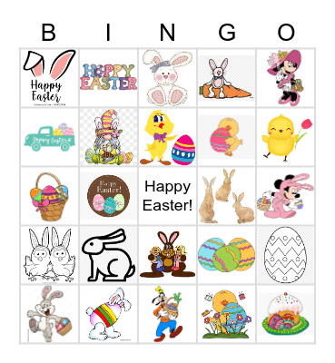 Easter Picture Bingo Card