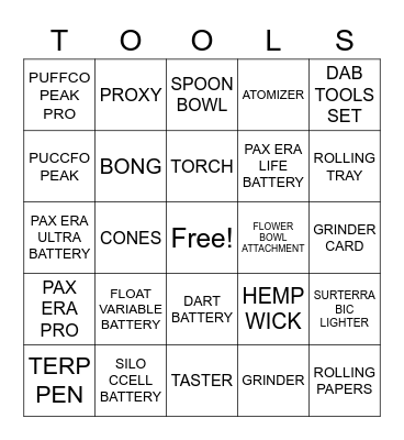 ACCESSORIES Bingo Card