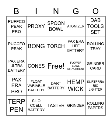 ACCESSORIES Bingo Card