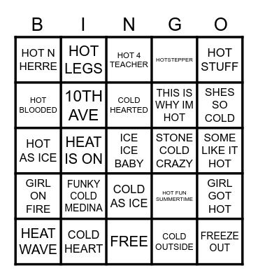 HOT / COLD FLYNN LAW Bingo Card