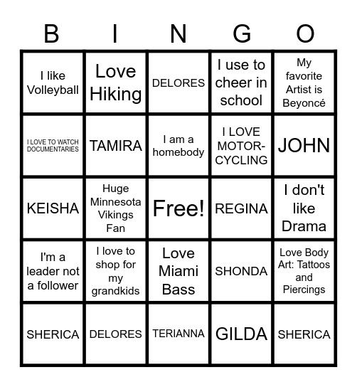 Get to Know Your Leaders BINGO Card