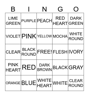 Balloon Bingo Card