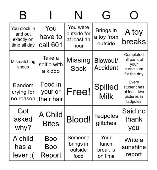 KRK Bingo Card