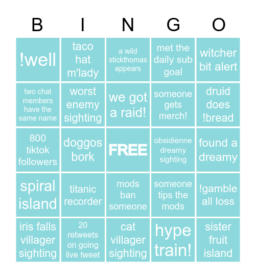 s0ph villager hunt bingo Card