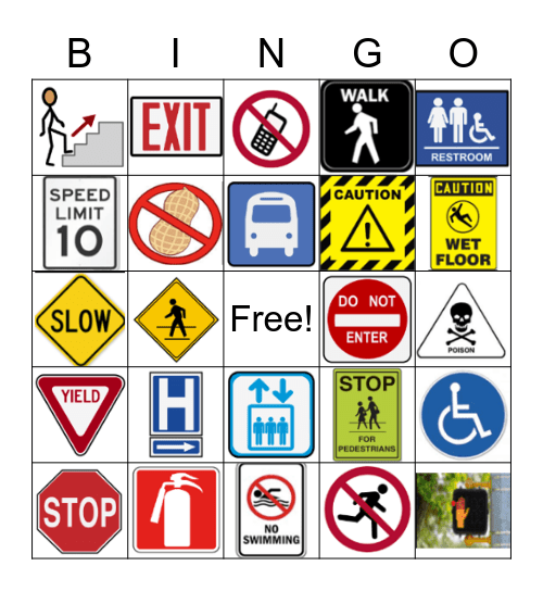 Safety Week Bingo Card