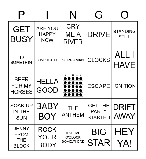 SONGS THAT TURNED 21 (2002-2003) Bingo Card