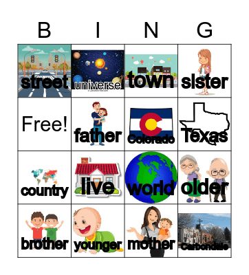 From Here to There Bingo Card