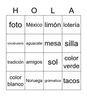 LOTERÍA Bingo Card