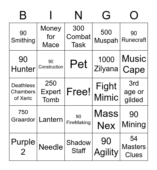 Cesar Bingo Card