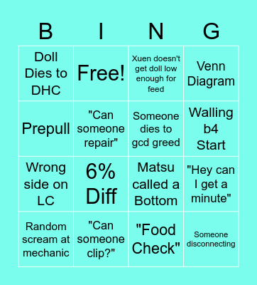 Tea Bingo Card