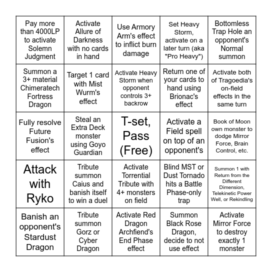 Edison Format Bingo Card