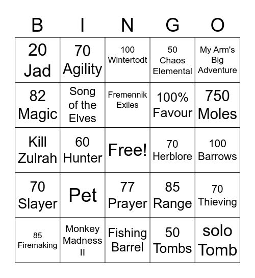 Joseph Bingo Card