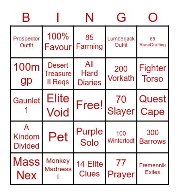 Alonzo Bingo Card