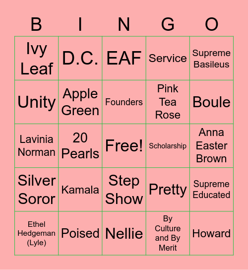 SCRC Bus Trip Bingo Card