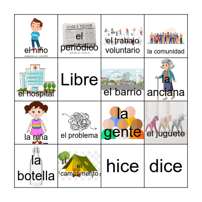 Lotería Ayudando en la comunidad Bingo Card