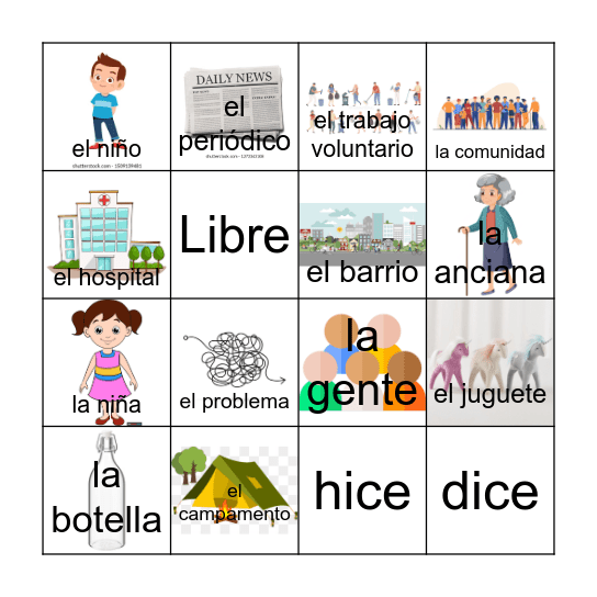 Lotería Ayudando en la comunidad Bingo Card