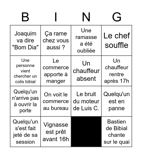 Le Bingo de GSO Bingo Card