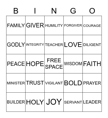 BROTHERHOOD Bingo Card