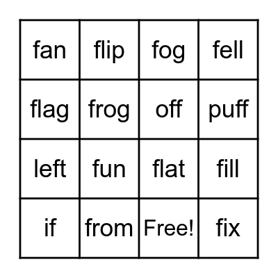 UNIT 8 - BINGO Card