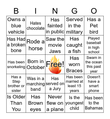 Souls on Fire Bingo Card