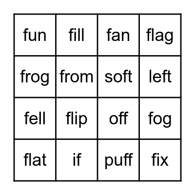 UNIT 8 - BINGO Card
