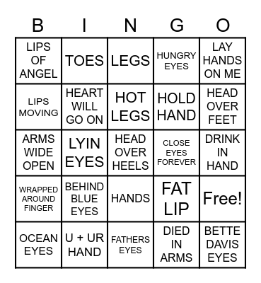 ANATOMY Bingo Card