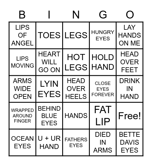 ANATOMY Bingo Card