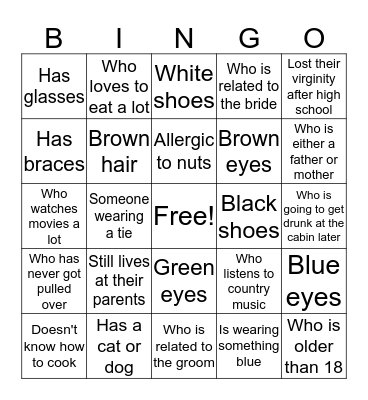 Find someone who..  Bingo Card