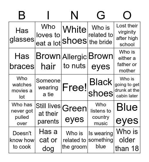 Find someone who..  Bingo Card