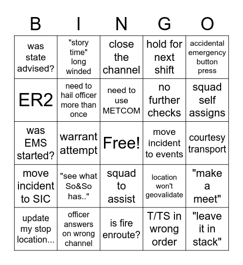 LAW BINGO Card