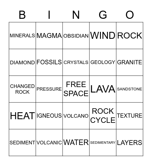 ROCKS Bingo Card