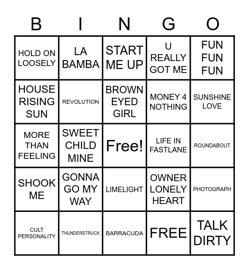 GUITAR INTROS- FLYNN LAW Bingo Card