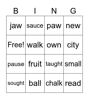 Unit 5, Week 4 Bingo Card