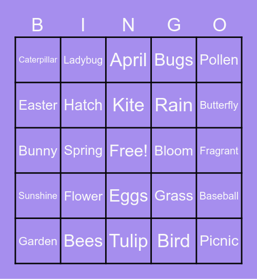 Spring Bingo Card