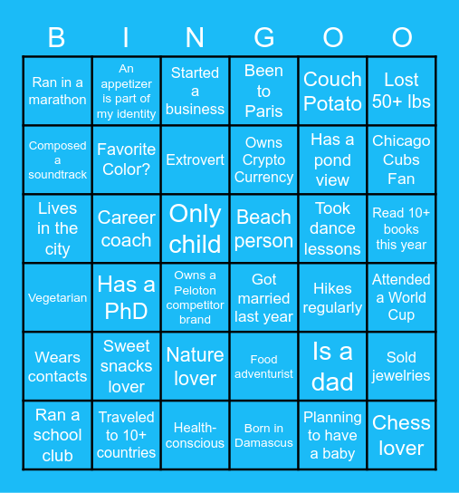 John Kishkeh Bingo Card