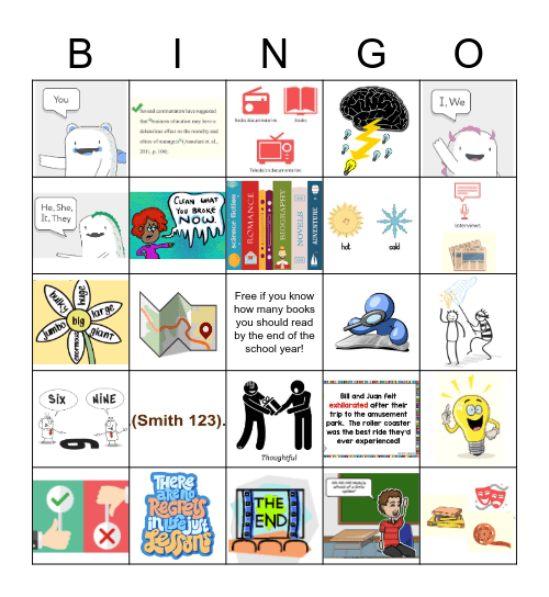 Humanities Review Bingo Card