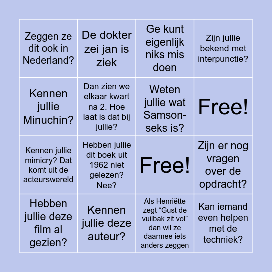 GUST'S GEWELDIGE UITSPRAKEN BINGO Card