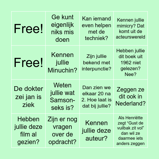 GUST'S GEWELDIGE UITSPRAKEN BINGO Card