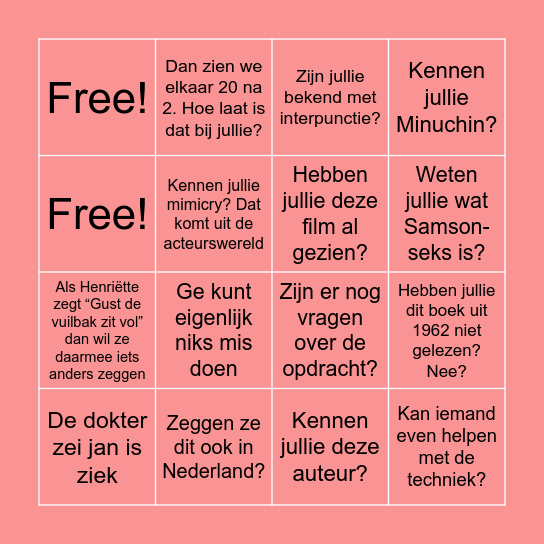 GUST'S GEWELDIGE UITSPRAKEN BINGO Card