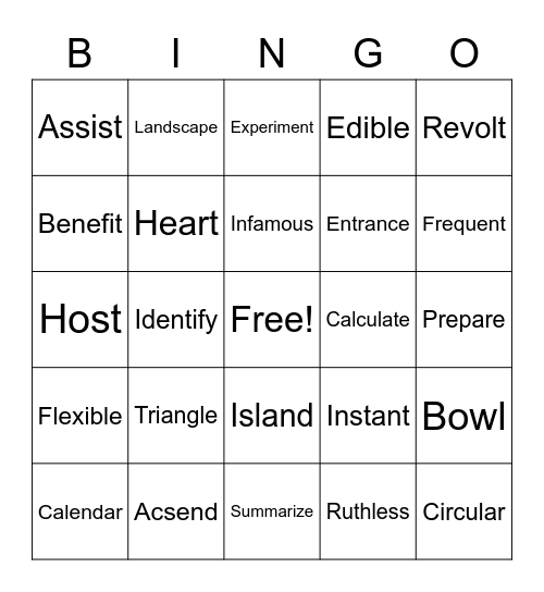 Bingo Card