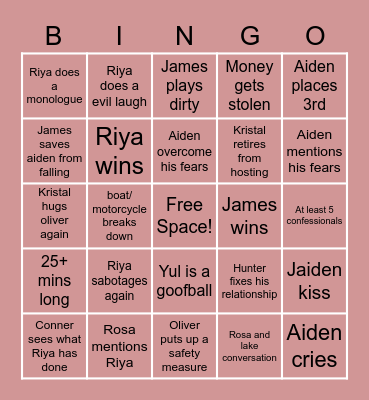DC Ep 12 pt 2 Bingo Card