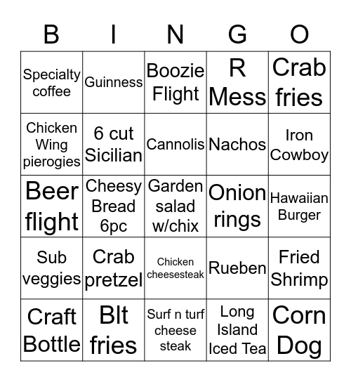 Server Bingo Card