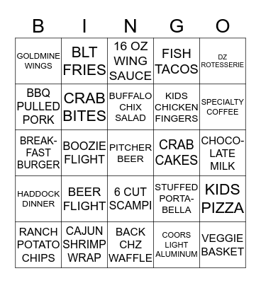 Server Boingo Bingo Card