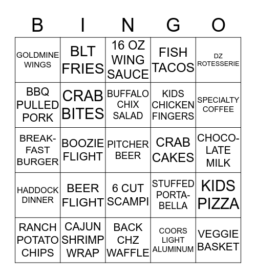 Server Boingo Bingo Card
