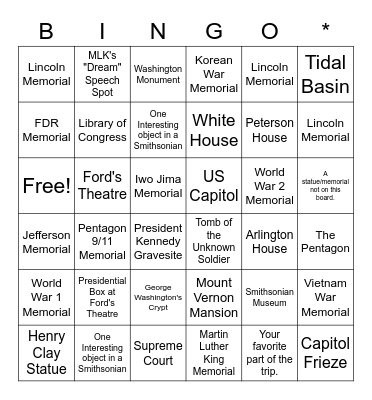 GTAP DC Bingo Card