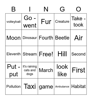 My bingo Card